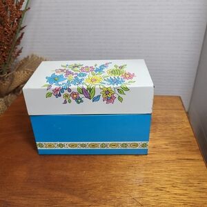 Vintage Blue and White Floral Storage Box